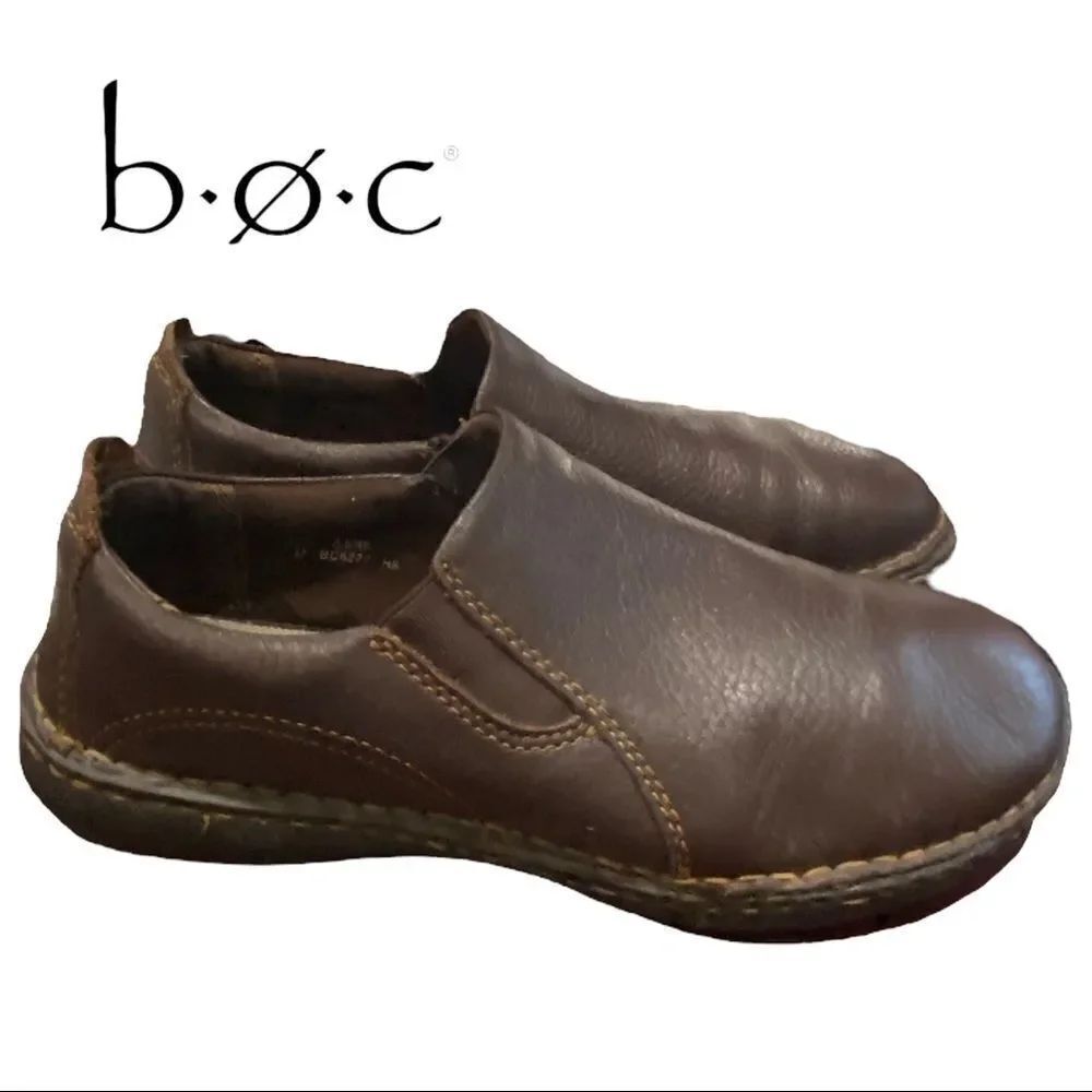 B.O.C. by Clarks Brown Leather Slip-on Women's Loafers 8.5